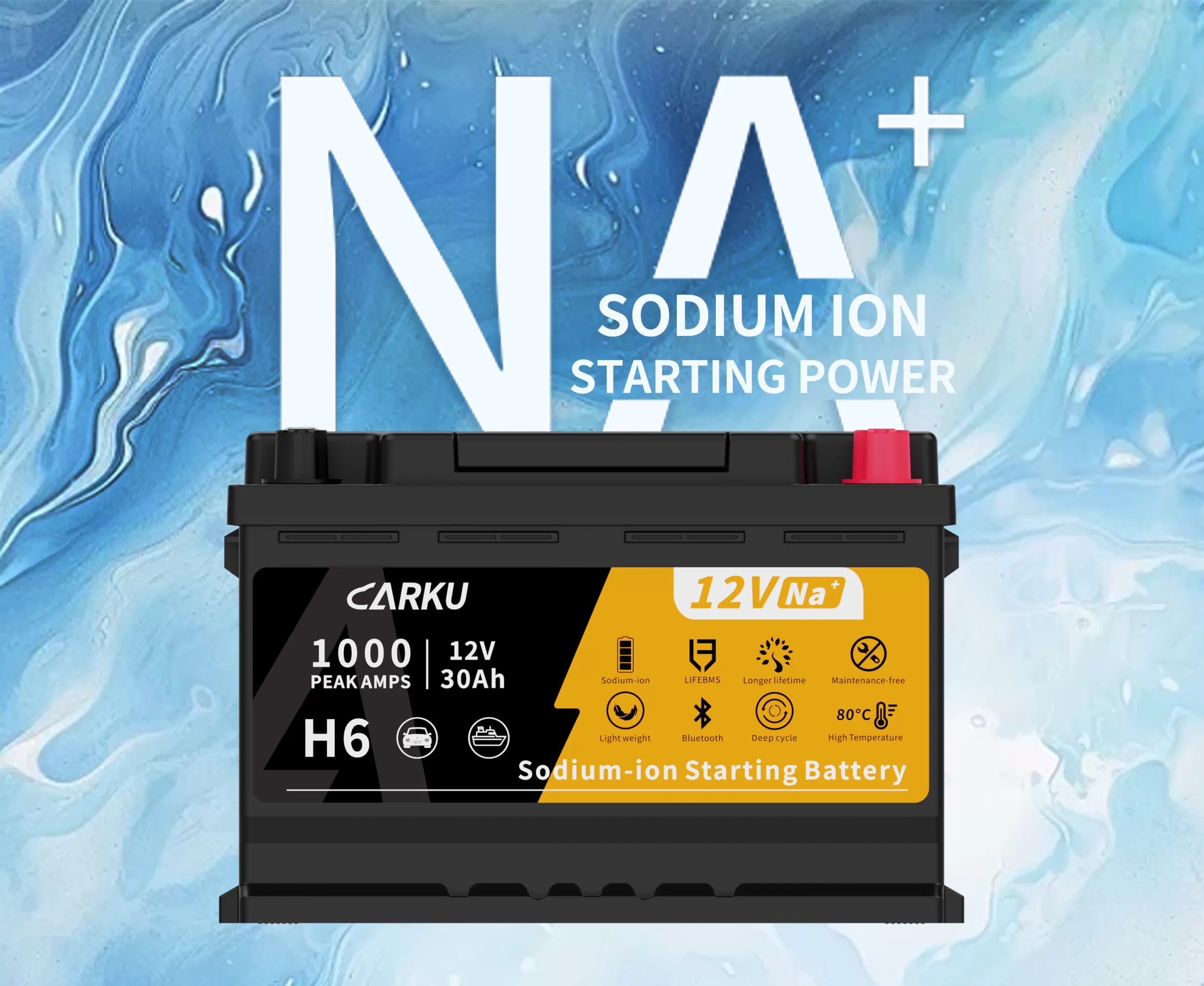 H6 battery sodium-ion starting power
